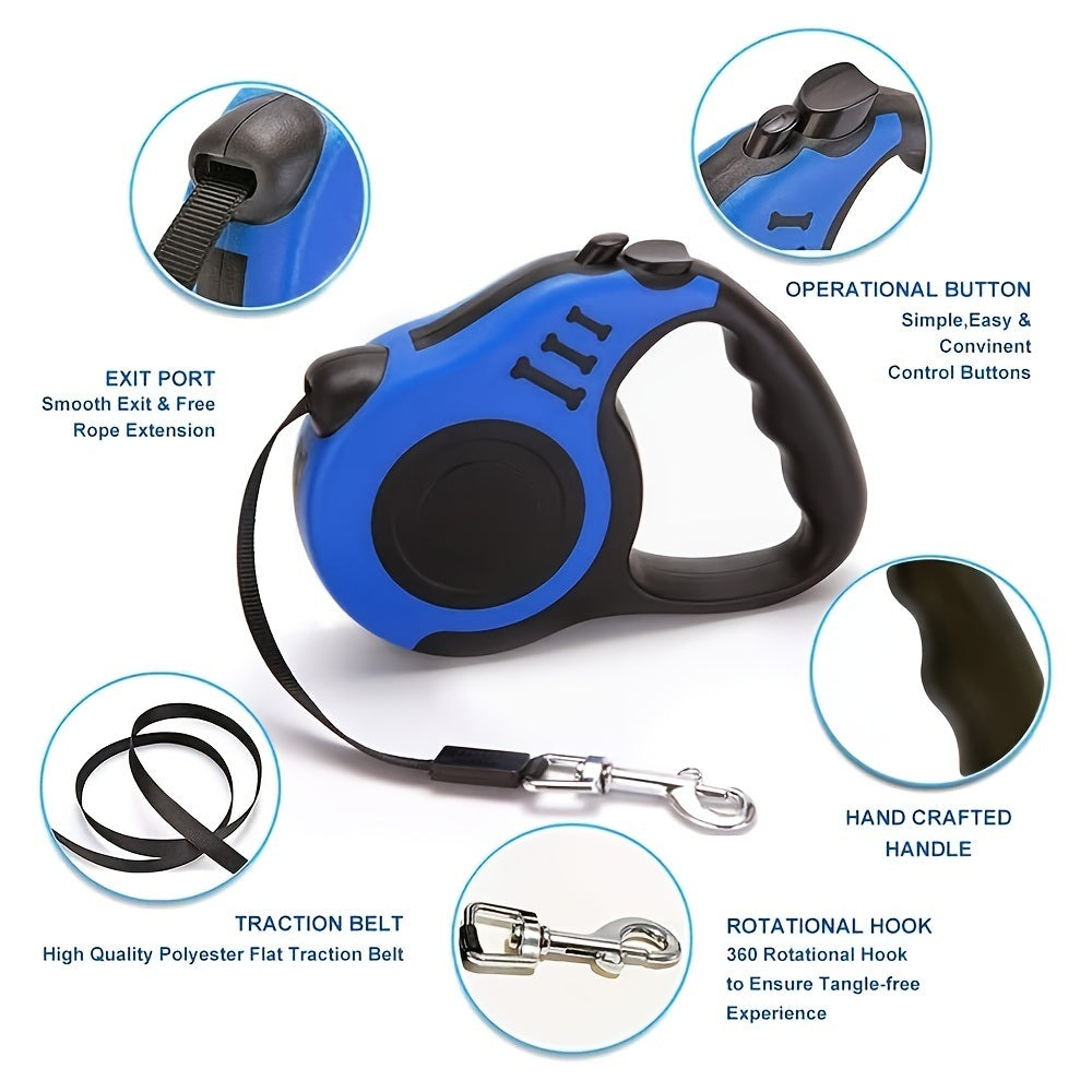 Pet Leash For Dog & Cat; Retractable Dog Leash Automatic Telescopic Tractor Dog Rope For Outdoors; dog leash Doba